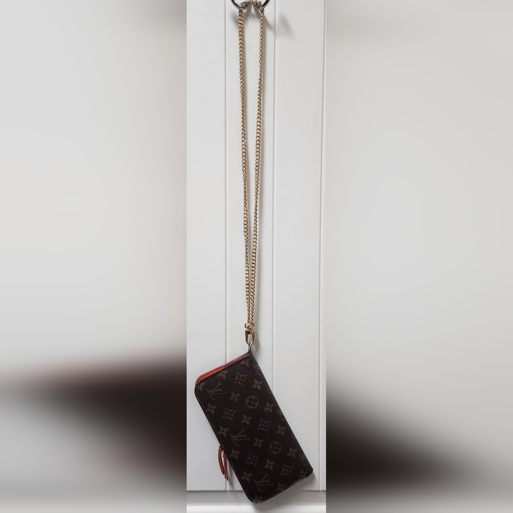 LOUIS VUITTON Rouge Monogram Coated Canvas Wallet/Wristlet/Bag - Picture 6 of 15